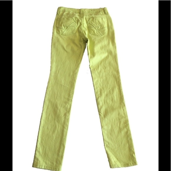 Kenneth Cole Chartreuse Green Straight Leg Jeans • Size 25 🔴 - Picture 2 of 2